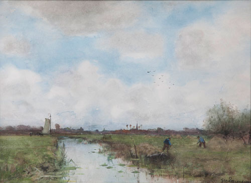 George Jan Hendrik Poggenbeek 1853 - 1903"Polder landschap"