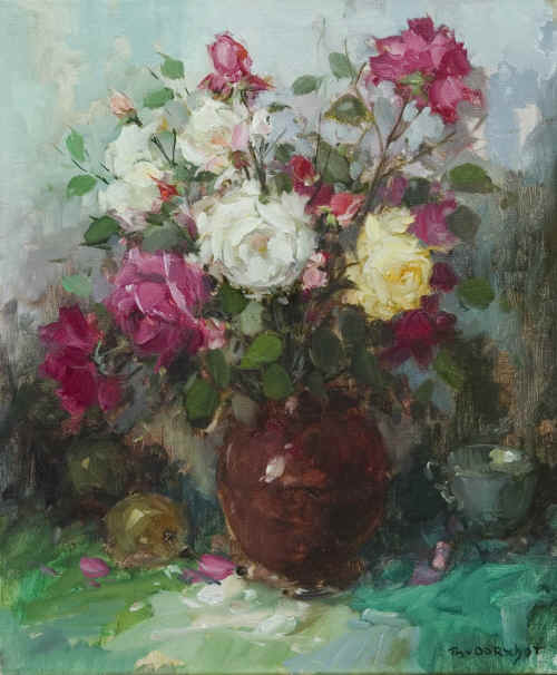 Theodorus ( Dorus ) van Oorschot 1910 - 1989"Stilleven met rozen"