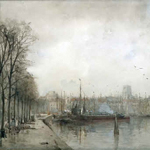 Johan Hendrik van Mastenbroek  1875 - 1945"Binnenhaven te Rotterdam"